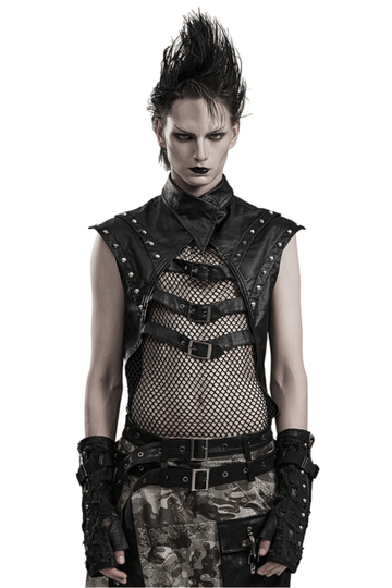 Fashionable Gothic Vest for Men with Rivets and Buckles